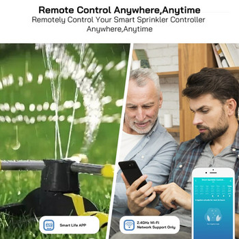 Tuya WiFi спринклерен контролер Интелигентен таймер за напояване 8 зони Устройство за автоматично напояване, съобразено с времето за градинска земеделска земя
