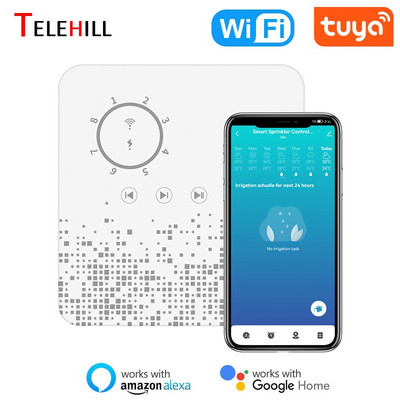 Tuya WiFi Sprinkler Controller Έξυπνος χρονοδιακόπτης άρδευσης 8 ζωνών Συσκευή αυτόματου ποτίσματος Weather Aware for Garden Farmland