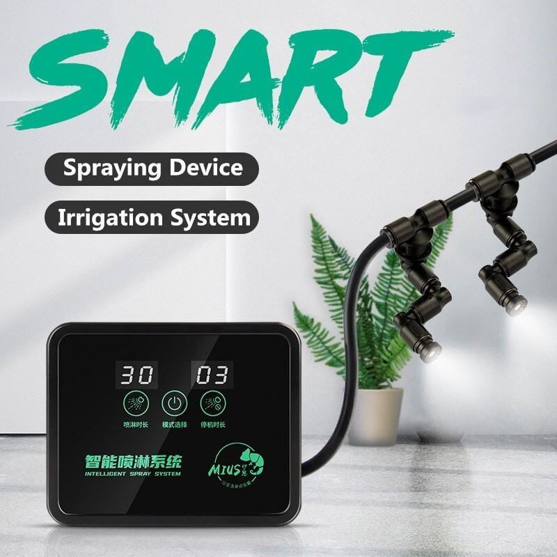 Roplių intelektuali purškimo sistema Fogger terariumo drėkintuvas Elektroninis laikmatis Automatinis rūko lietaus miško rinkinio valdymo purkštuvas