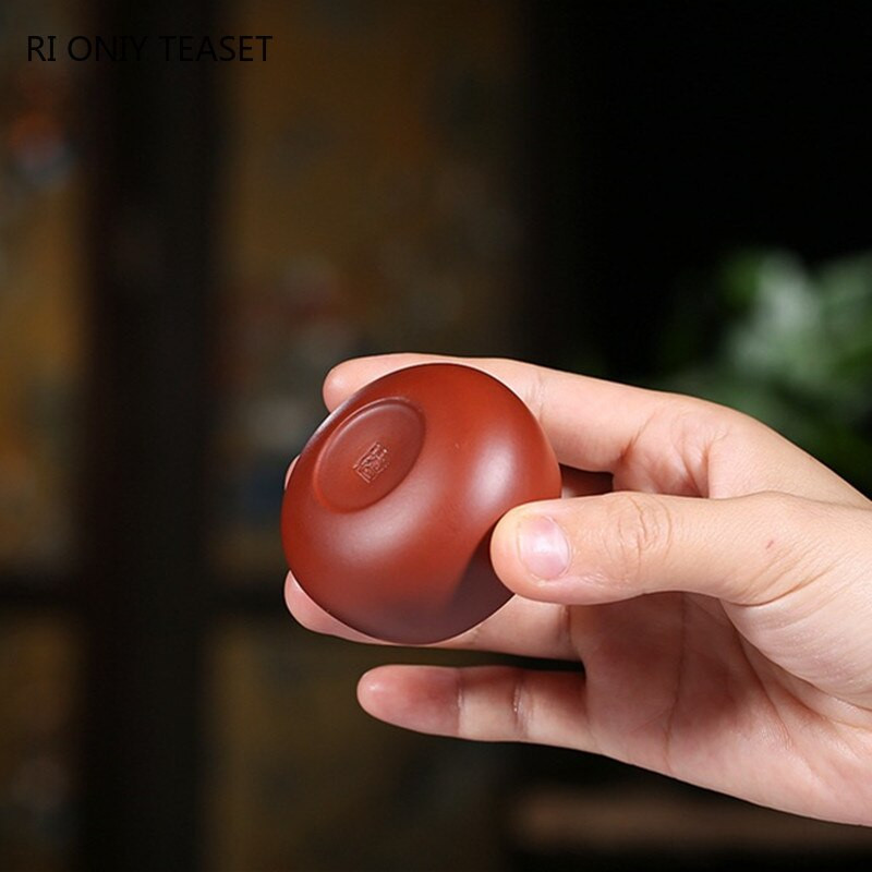 2 buc/set Yixing, realizat manual, ceașcă de ceai din lut violet, bol de ceai autentic Dahongpao, de călătorie, portabil Pu'er Master Cup, set de ceai chinezesc 40 ml