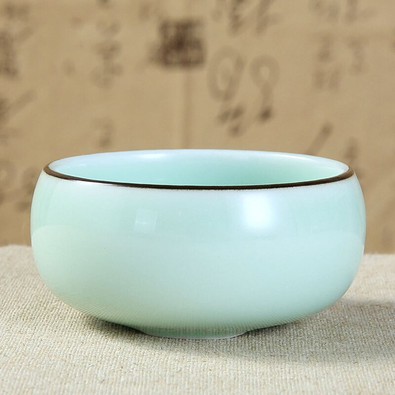 45 ml/80 ml Ceașcă de ceai de crap dublă din ceramică pictată manual în relief Longquan Celadon Pește de trei picioare Luohan Cești personale antice 2 culori