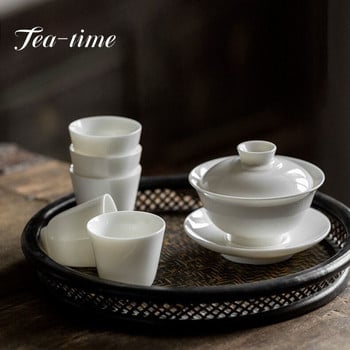 Boutique Dehua Λευκή Πορσελάνη φλιτζάνι τσαγιού Jade Porcelain Small Master Cup Home Κεραμικό Personal Cup Kung Fu Pu\'er Tea Cup Drinkware
