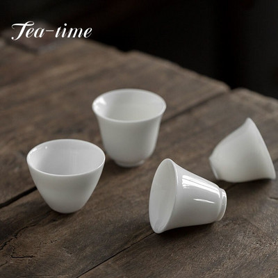 Boutique Dehua Λευκή Πορσελάνη φλιτζάνι τσαγιού Jade Porcelain Small Master Cup Home Κεραμικό Personal Cup Kung Fu Pu`er Tea Cup Drinkware