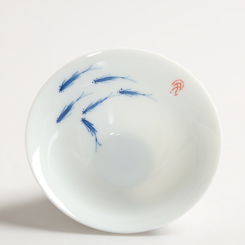 Teáscsésze Kerámia Kung Fu teáscsésze Kézzel festett kerámia fehéráru teáskészlet Nosztalgikus antik típusú csésze MasterCup egyszemélyes retro stílusú csésze