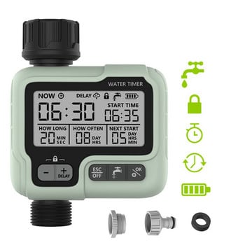 Οθόνη μεγάλης οθόνης Garden Watering Timer Ελεγκτής άρδευσης Ψηφιακό προγραμματιζόμενο σύστημα άρδευσης ποτίσματος με αισθητήρα βροχής