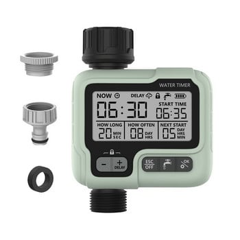 Οθόνη μεγάλης οθόνης Garden Watering Timer Ελεγκτής άρδευσης Ψηφιακό προγραμματιζόμενο σύστημα άρδευσης ποτίσματος με αισθητήρα βροχής