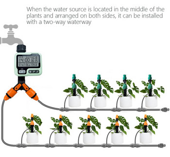 Ψηφιακό αυτόματο χρονόμετρο ποτίσματος Μεγάλης οθόνης Σύστημα ποτίσματος κήπου Ελεγκτής μπαλκονιού Έξυπνο σύστημα στάγδην άρδευσης