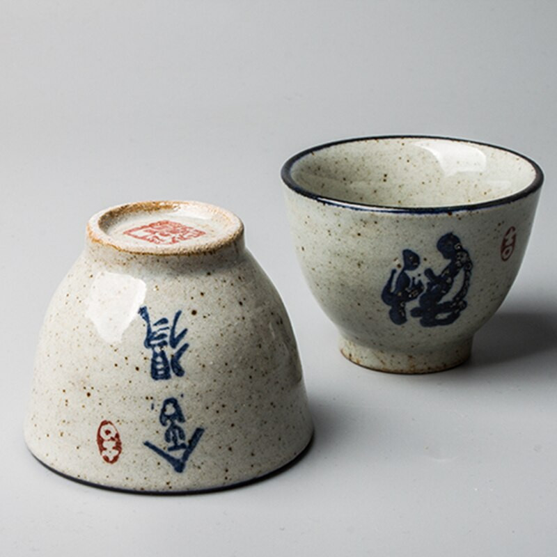 6 stilskih vintage kineskih lončarskih šalica Prekrasan set šalica za vino Čajno posuđe Kaligrafska ceremonija posuda za čaj Antikne šalice za čaj Šalice za kavu