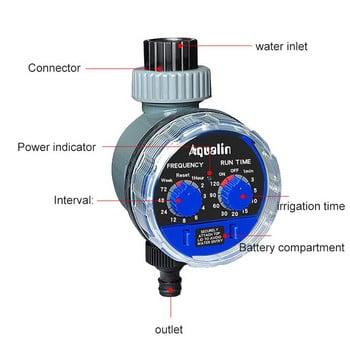 Автоматичен LCD дисплей Таймер за поливане Електронен контролер за таймер за поливане на тревни площи за дома и градината за напояване Градински консумативи