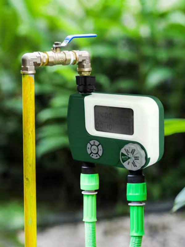 Elektronikus kerti öntözési időzítő kettős interfészes öntözésvezérlő automata tömlő digitális időzítő öntözés öntöző eszköz