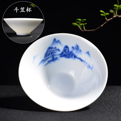 Kiniškas mėlynos ir baltos spalvos porcelianinis arbatos dubuo Arbatos rinkinys mažas arbatos puodelis Kelioninis nešiojamas arbatos rinkinys Buitiniai gėrimo indai WSHYUFEI