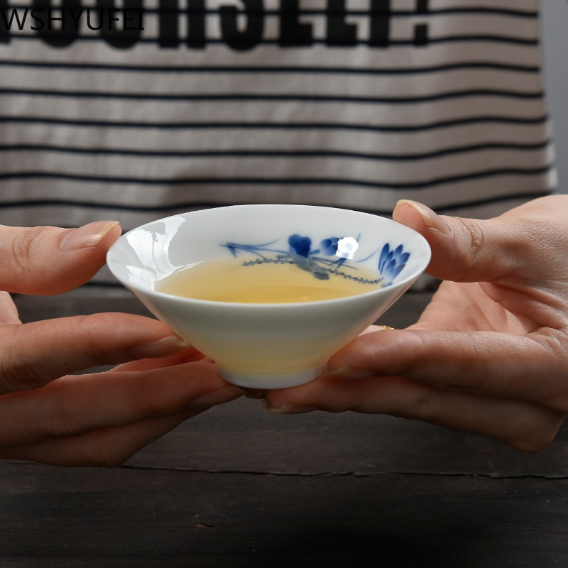 Kiniškas mėlynos ir baltos spalvos porcelianinis arbatos dubuo Arbatos rinkinys mažas arbatos puodelis Kelioninis nešiojamas arbatos rinkinys Buitiniai gėrimo indai WSHYUFEI