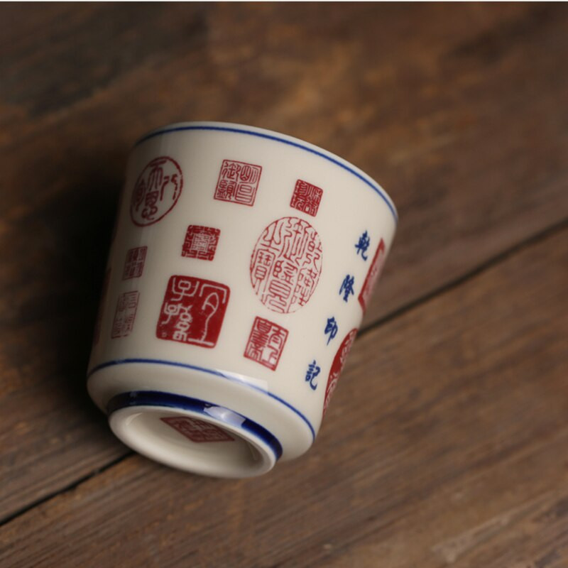 Qianlong vintage kiniškų keraminių puodelių arbatos puodelių rinkinys Arbatos indai Gyvūnai Dubuo arbatos ceremonijai Tigro arbatos puodelio statinė