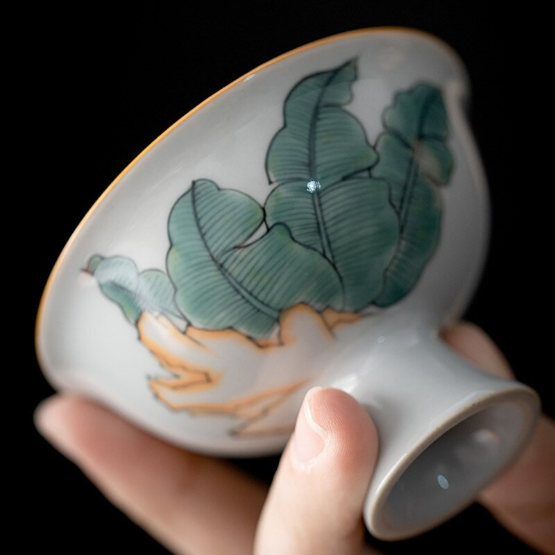 70 ml Retro fehér porcelán minta teáscsésze kézzel festett serleg kis mesterpohár háztartási kung fu tea chazhan teásedény ceremónia