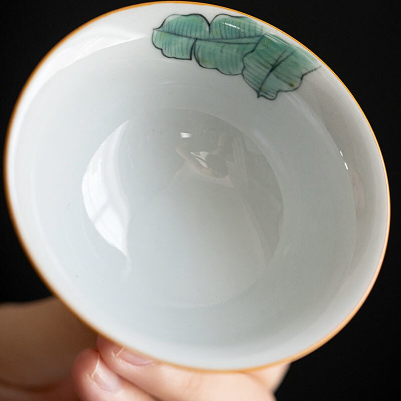 70 ml Retro fehér porcelán minta teáscsésze kézzel festett serleg kis mesterpohár háztartási kung fu tea chazhan teásedény ceremónia