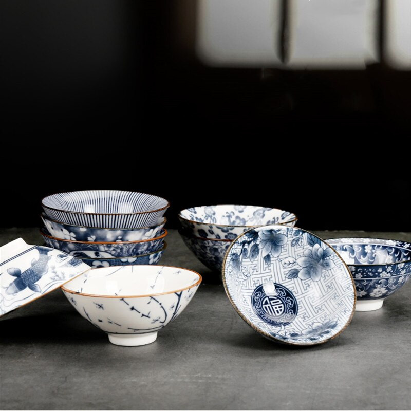 1 db, kézzel készített kék-fehér porcelán teáscsésze utazási kerámia teástál vízkőmentes, kézzel festett kúpos csésze meditációs csésze teáskészlet