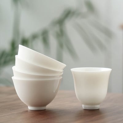 Whiteware Tea Cup Χειροποίητο λεπτό ελαστικό φλιτζάνι τσαγιού άρωμα-μυρισμένο φλιτζάνι Master Cup Κεραμικό Kung Fu Tea Cup Μικρά φλιτζάνια τσαγιού