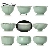 Boutique Azure Ru Kiln ceașcă de ceai din ceramică făcută manual cu glazură crackle ceai set de ceai acasă Samll bol de ceai Master Cup cană personală Chazhan