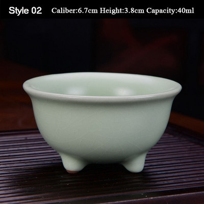 Boutique Azure Ru Kiln ceașcă de ceai din ceramică făcută manual cu glazură crackle ceai set de ceai acasă Samll bol de ceai Master Cup cană personală Chazhan