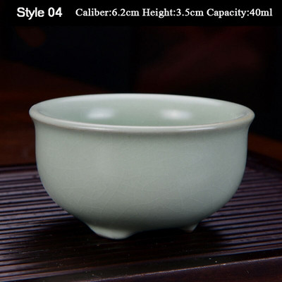 Boutique Azure Ru Kiln ceașcă de ceai din ceramică făcută manual cu glazură crackle ceai set de ceai acasă Samll bol de ceai Master Cup cană personală Chazhan