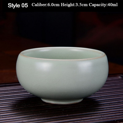 Boutique Azure Ru Kiln ceașcă de ceai din ceramică făcută manual cu glazură crackle ceai set de ceai acasă Samll bol de ceai Master Cup cană personală Chazhan