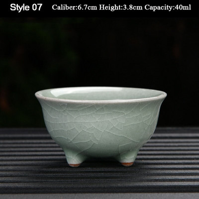 Boutique Azure Ru Kiln ceașcă de ceai din ceramică făcută manual cu glazură crackle ceai set de ceai acasă Samll bol de ceai Master Cup cană personală Chazhan