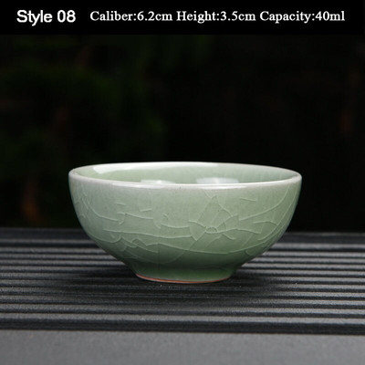 Boutique Azure Ru Kiln ceașcă de ceai din ceramică făcută manual cu glazură crackle ceai set de ceai acasă Samll bol de ceai Master Cup cană personală Chazhan
