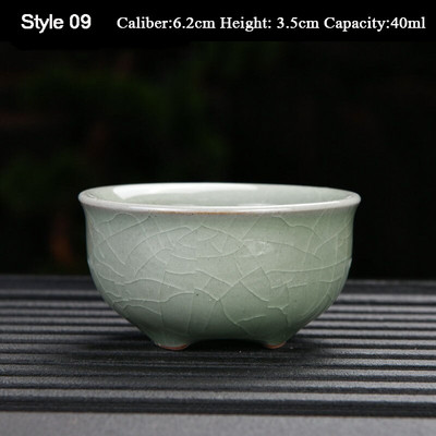 Boutique Azure Ru Kiln ceașcă de ceai din ceramică făcută manual cu glazură crackle ceai set de ceai acasă Samll bol de ceai Master Cup cană personală Chazhan