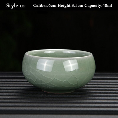 Boutique Azure Ru Kiln ceașcă de ceai din ceramică făcută manual cu glazură crackle ceai set de ceai acasă Samll bol de ceai Master Cup cană personală Chazhan