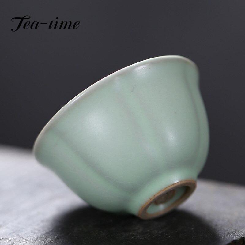 Boutique Azure Ru Kiln ceașcă de ceai din ceramică făcută manual cu glazură crackle ceai set de ceai acasă Samll bol de ceai Master Cup cană personală Chazhan