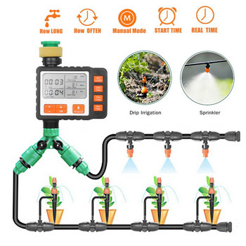Таймер за разпръскване за поливане за двор - интелигентен таймер за вода за градински маркуч, система за поливане с автоматично капково напояване с таймер