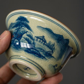 Kézzel festett csészék nyitó tájkép kerámia teáscsésze készlet teásedény teaszertartáshoz kávésbögrék Folyó teáscsésze Zen