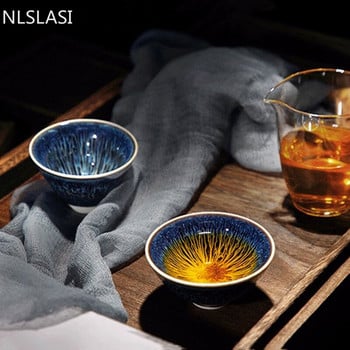 Jianzhan Κινεζικό Song Dynasty Style Jian Ware Tea Cup Retro κεραμικό φλιτζάνι τσαγιού Μπλε αγγειοπλαστικό μπολ τσαγιού Home Teaware Master Cup