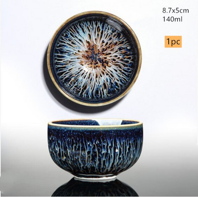 Jianzhan kínai dal-dinasztia stílusa Jian edény teáscsésze Retro kerámia teáscsésze kék kerámia teástál Otthoni teásedény Mestercsészék