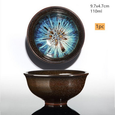 Jianzhan kínai dal-dinasztia stílusa Jian edény teáscsésze Retro kerámia teáscsésze kék kerámia teástál Otthoni teásedény Mestercsészék