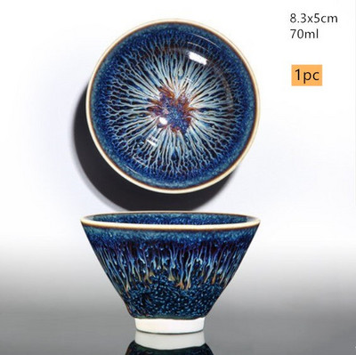 Jianzhan kínai dal-dinasztia stílusa Jian edény teáscsésze Retro kerámia teáscsésze kék kerámia teástál Otthoni teásedény Mestercsészék