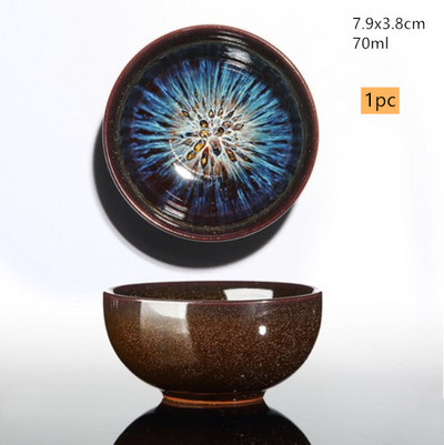 Jianzhan kínai dal-dinasztia stílusa Jian edény teáscsésze Retro kerámia teáscsésze kék kerámia teástál Otthoni teásedény Mestercsészék