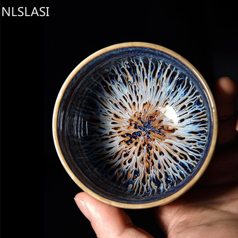 Jianzhan kínai dal-dinasztia stílusa Jian edény teáscsésze Retro kerámia teáscsésze kék kerámia teástál Otthoni teásedény Mestercsészék