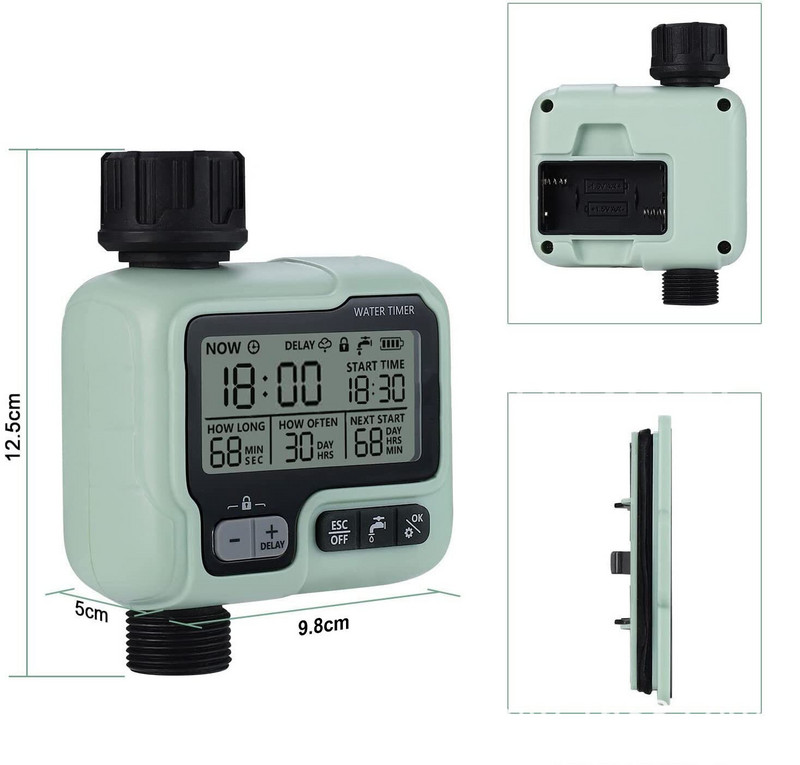 Afișaj cu ecran mare Temporizator de udare a grădinii Controler de irigare Sistem digital de irigare programabil pentru udare