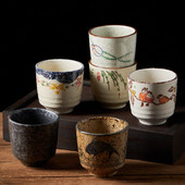 Japán stílusú vintage buborékos teáscsésze kerámia, kézzel készített kis porcelán bögrék mesteri szertartásos csészék Teaház étterem edények