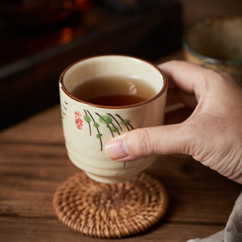Japán stílusú vintage buborékos teáscsésze kerámia, kézzel készített kis porcelán bögrék mesteri szertartásos csészék Teaház étterem edények