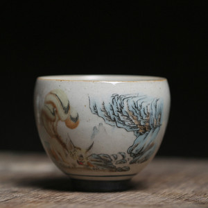 Hegyi és tengeri klasszikusok Vintage kínai kerámia csészék teáscsésze készlet teáskészlet Állatok tál teaszertartáshoz teáscsésze Sárkány hordó