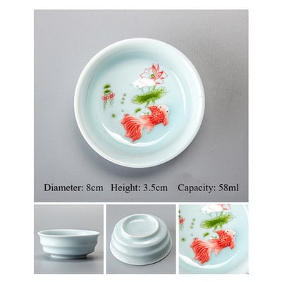 Kínai teáscsésze porcelán celadon halpohár Készlet edény Italkészlet Kerámia Kínai Kung Fu ajándék