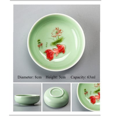 Kínai teáscsésze porcelán celadon halpohár Készlet edény Italkészlet Kerámia Kínai Kung Fu ajándék