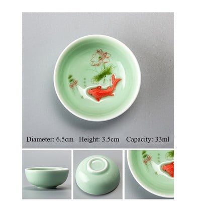Kínai teáscsésze porcelán celadon halpohár Készlet edény Italkészlet Kerámia Kínai Kung Fu ajándék