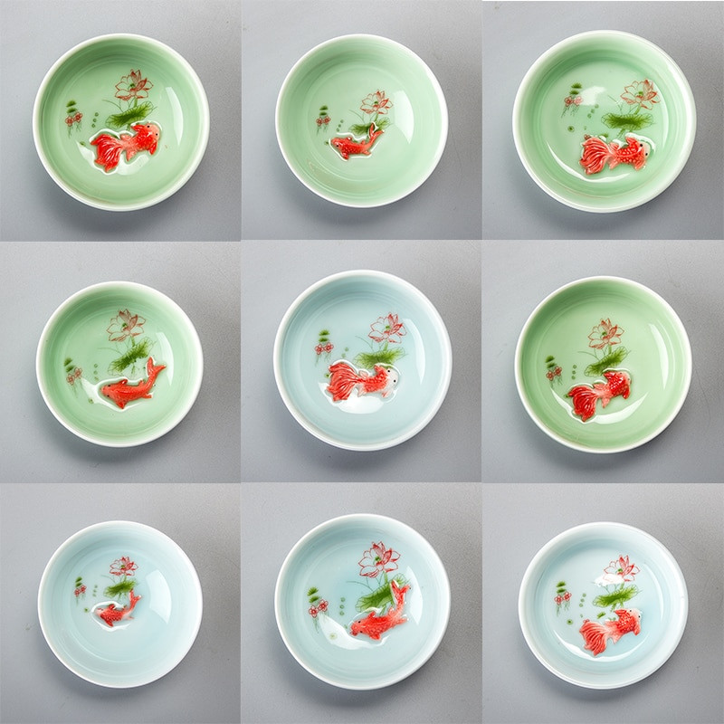 Kínai teáscsésze porcelán celadon halpohár Készlet edény Italkészlet Kerámia Kínai Kung Fu ajándék