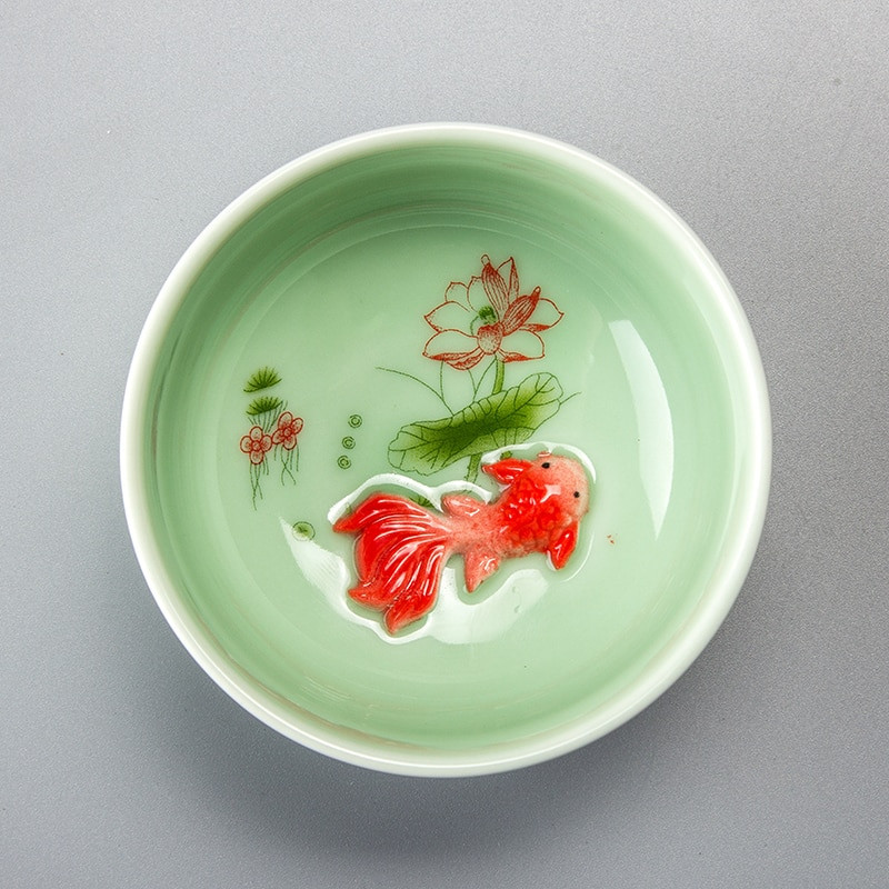 Kínai teáscsésze porcelán celadon halpohár Készlet edény Italkészlet Kerámia Kínai Kung Fu ajándék