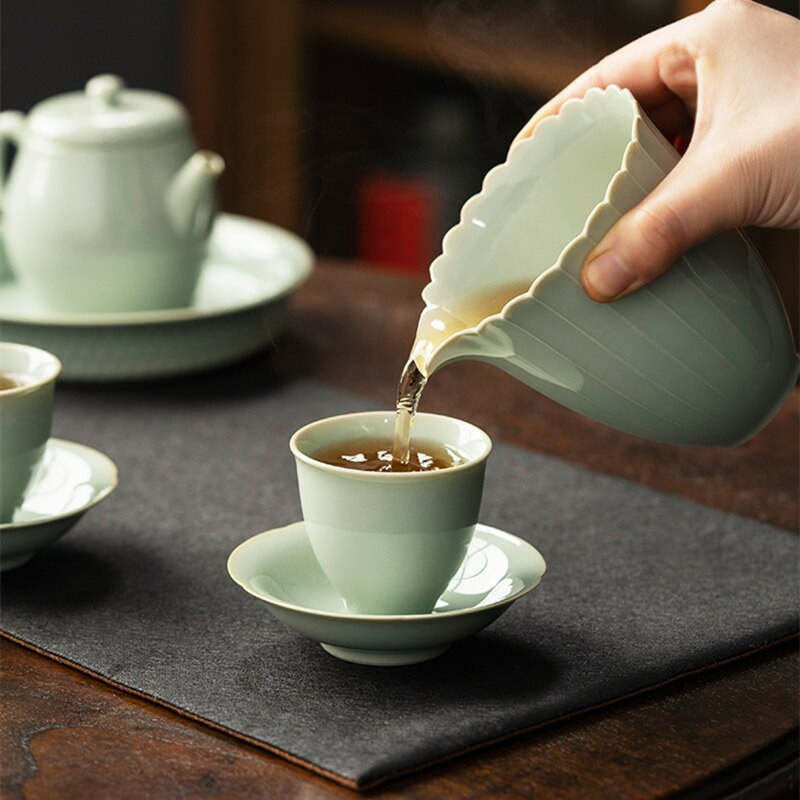 Virágdal Porcelánvásári csésze kínai tea Kung Fu Vintage Zen tea tengeri teáscsésze teásedény Világos zöld tea szertartási edény