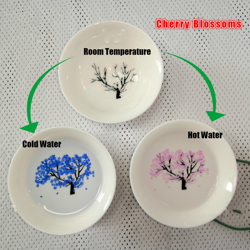 Ceașă magică japoneză Sakura, fierbinte, rece, schimbarea culorii, afișare a florilor, ceașcă de sake, ceașcă de ceai Kung Fu, bol de ceai