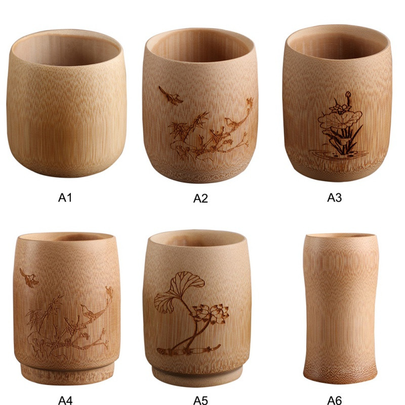 Φυσικό φλιτζάνι μπαμπού Drinking Tea Beer Vintage Coffee Juice Milk Cup Ξύλινο φλιτζάνι πρωινού γάλακτος πρωινού